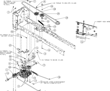 Drive Diagram and Parts List for XT2-LX46KH (13YQA1CT010)(2016) Cub Cadet Lawn Tractor